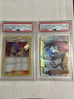 2019 POKEMON SUN & MOON HIDDEN FATES#68 FULL ART/JESSIE & JAMES PSA10 SEQUENTIAL - Image 1