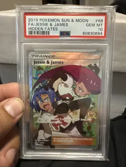 2019 POKEMON SUN & MOON HIDDEN FATES#68 FULL ART/JESSIE & JAMES PSA10 SEQUENTIAL - Image 2