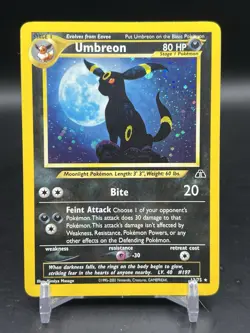 Pokemon TCG Neo Discovery Unlimited Holo Rare Umbreon 13/75 English WOTC LP - Image 1