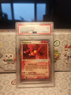 Pokemon Magmar EX #100- Holo - PSA 7 NM - 2003 Ruby & Sapphire - Image 1