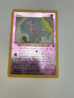 2001 Pokemon Southern Islands Reverse Promo Holo SWIRL Mew 1/18 - Image 1