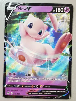 2020 Pokemon Sword and Shield Darkness Ablaze #69/189 Mew V Ultra Rare - Image 2