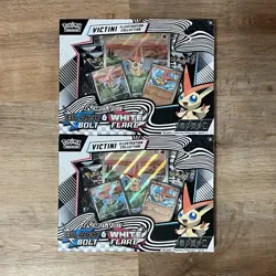 2x Sealed Black Bolt & White Flare Victini Illustration Collection Pokemon Cards - Image 1