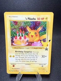 Pokemon Pikachu Birthday Surprise 24 Holo Card - Rare TCG Collectible - Image 1