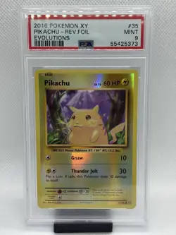 PIKACHU 2016 Pokemon XY Evolutions #35/108 Reverse Holo Foil PSA 9 Pokemon Card - Image 1