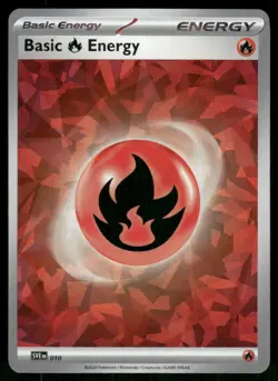 Basic Fire Energy (Cracked Ice Holo) 010 Common Holo NM Pokemon SV07: Stellar Cr - Image 1