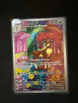 Sawsbuck Illustration Rare 166/162 Pokemon Temporal Forces Full Art Near Mint - Image 3