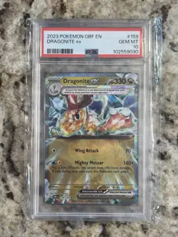 2023 Pokemon OBF EN #159/197 Dragonite EX PSA 10 - Image 1