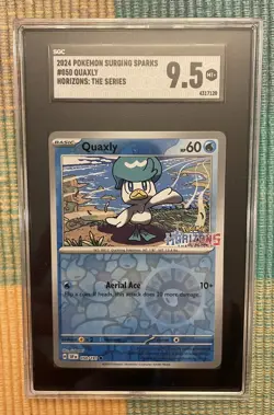 QUAXLY 050/191 2024 POKEMON SURGING SPARKS HORIZONS REVERSE HOLO SGC 9.5 - Image 1