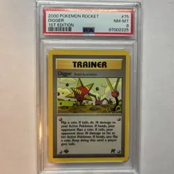 2000 Pokemon TCG Team Rocket Digger 1st Edition #75 PSA 8 NM-MT - Image 1