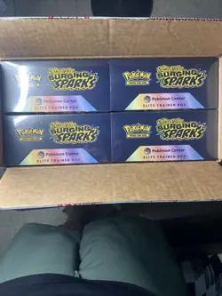 2024 POKEMON SV Surging Sparks Pokemon Center Elite Trainer Box New Fresh Sealed - Image 1