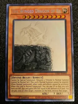 G2U Yugioh Winged Dragon Of RA Ghost Rare LED7EN000 1st Edition NM - Image 1