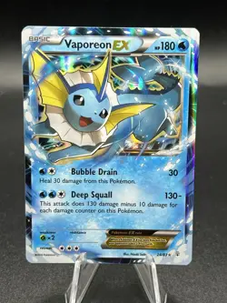 Pokemon Trading Card Vaporeon EX XY Generations 24/83 Holo LP AD3 - Image 1