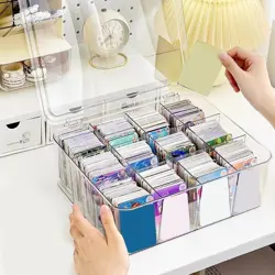 6/8/12 Clear Card Storage Case Organizer Box Kids Collectible Card Safe Protect - Image 2
