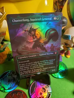 MTG Chatterfang, Squirrel General #209 Bloomburrow Borderless Foil NM/M Rare - Image 2