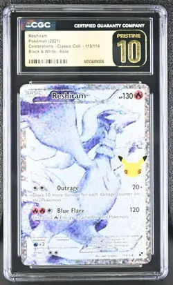 Pokemon Classic Collection Reshiram 113/114 CGC Pristine 10 - Image 1