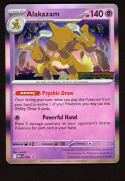 Alakazam 003 MEP Mega Evolution Stamped Prerelease Black Star Promo - Pokemon NM - Image 1