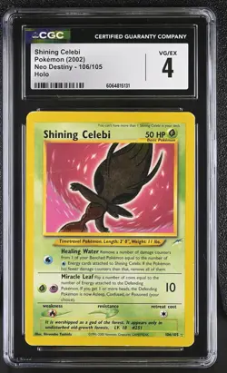 CGC 4 Shining Celebi 2002 Neo Destiny 106/105 Holo Pokemon Card - Image 1