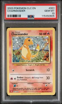 2023 POKEMON CLC-TRADING CARD GAME CLASSIC #001 CHARMANDER PSA 10 - Image 1