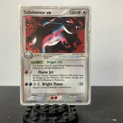 Pokemon 2005 EX Deoxys Salamence EX 103/107 Holo Rare Card Played - Image 1