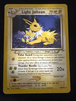 Pokemon TCG Light Jolteon Neo Destiny Card 48/105 - Image 1