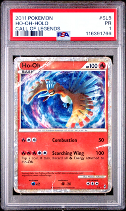 PSA 1 PR 2011 Pokemon Call of Legends SHINY Ho-Oh Holo Foil SL5 - Image 1