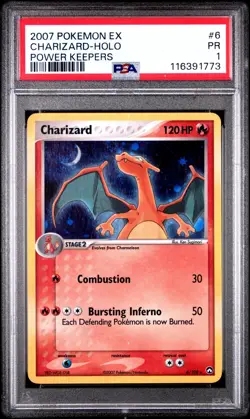 PSA 1 PR 2007 Pokemon EX Power Keepers Charizard Holo Foil 6/108 - Image 1