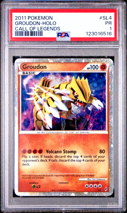 PSA 1 PR 2011 Pokemon Call of Legends SHINY Groudon Holo Foil SL4 Rare - Image 1