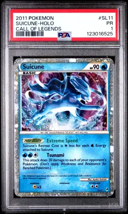 PSA 1 PR 2011 Pokemon Call of Legends SHINY Suicune Holo Foil Rare SL11 - Image 1