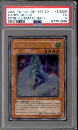 Yu-Gi-Oh Force of the Breaker Ultimate Rare Harpie Queen FOTB-EN020 PSA 5 - Image 1