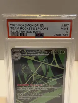 Team Rockets Spidops 187/182 Destined Rivals Illustration Card PSA Mint 9 - Image 3