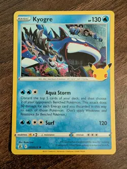 Kyogre 003/025 Celebrations 25th Anniversary Holo Pokemon Card NM - Image 1