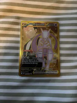 Pokemon TCG Team Rocket's Mewtwo EX Destined Rivals Card 240/182 Gold Hyper Rare - Image 1