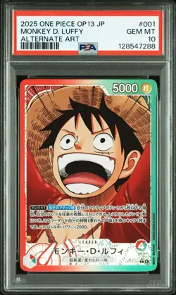 PSA 10 Monkey D. Luffy Leader Alternate Art OP13-001 2025 ONE PIECE Card Japan - Image 1