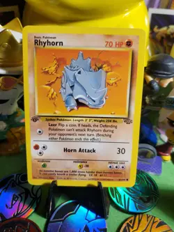 Pokemon TCG Vintage 1999 Rhyhorn 61/64 Jungle Regular Non Holo Pokemon Card NM/M - Image 1