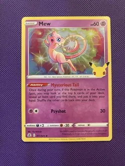 Mew # 011/025 Holo Rare 2021 Pokemon Card Celebrations 25th Anniversary NM 4 - Image 1