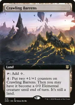 MTG - Crawling Barrens - Extended Art - ZNR - Magic the Gathering - Image 1
