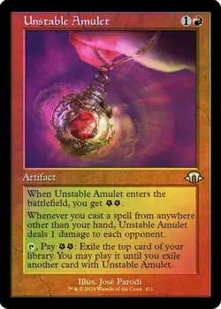 MTG - Unstable Amulet - Retro Frame Foil - MH3 - Magic the Gathering - Image 1