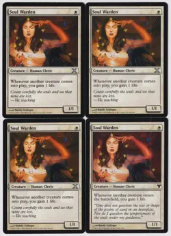 MTG 4X Soul Warden X4 Core Set 10th Edition & Modern Event Deck Magic - LP/MP - Image 1