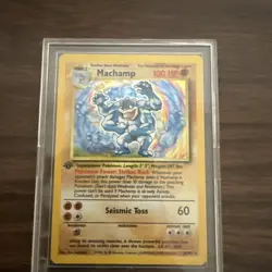 Pokemon TCG Machamp Holo 1st Edition Unlimited Rare Card Base Set 8/102 - Image 1