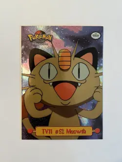 1999 Pokemon Topps TV11 #52 Meowth Foil Card - Image 1