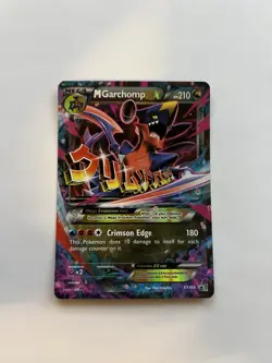 Pokemon Mega M Garchomp EX Black Star Promo Rare Holo Card XY168 - Image 1