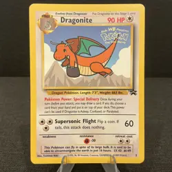 Dragonite 1999 Movie Promo WB Stamped Vintage Black Star Promo Pokemon TCG Card - Image 1