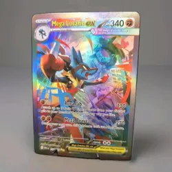 Pokemon Mega Lucario CUSTOM Holofoil Display Card With Texture Mega Evolution - Image 1
