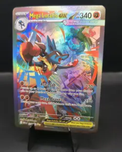 Pokemon Mega Lucario CUSTOM Holofoil Display Card With Texture Mega Evolution - Image 3