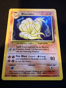 Pokemon Ninetales Holo Unlimited Rare TCG Card Base Set 12/102 LP - Image 1