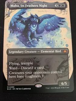 Maha, Its Feathers Night (Borderless) Bloomburrow Regular - Image 1