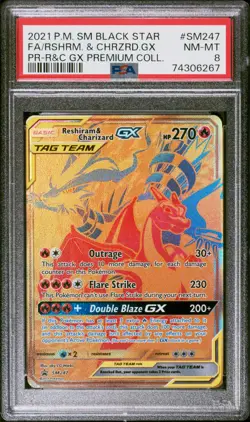 Pokemon TCG Rshrm. & Chrzrd. GX Fa #SM247 PR-R&C GX Premium Coll. PSA 8 - Image 1