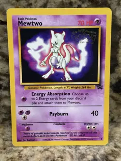 Pokemon 1995 TCG Mewtwo Wizards Black Star Promos 3 Regular Promo - LP - Image 1