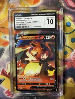 2021 Pokemon Celebrations Promo #SWSH133 Lance’s Charizard V CGC 10 Gem Mint - Image 1